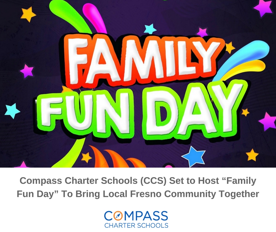 flyer image of Family Fun Day event by Compass Charter Schools, a tk-12 grade online and homeschool program