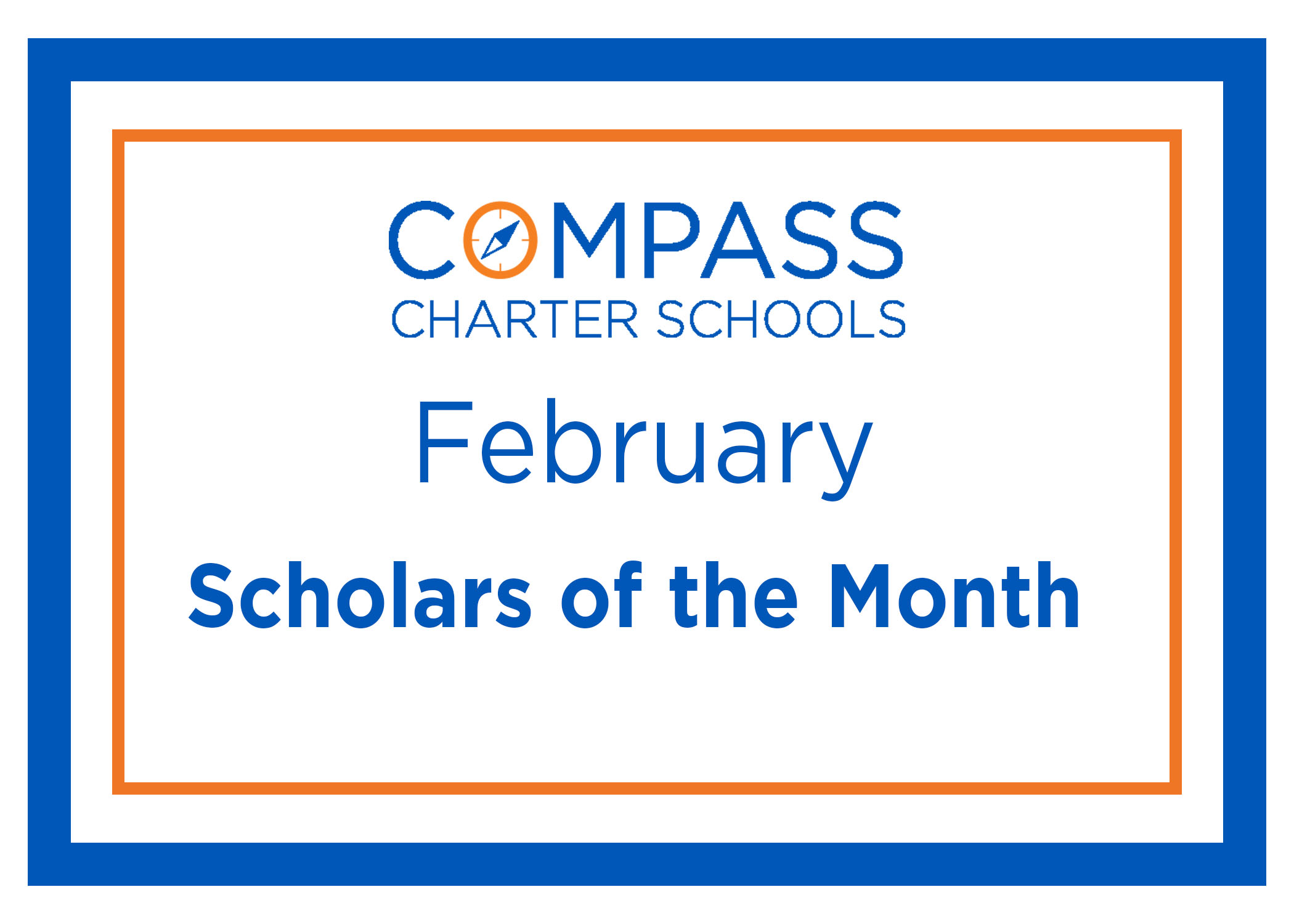 Logo for the Student of the Month SOTW recognitions at Compass Charter Schools, with TK-12 grade online and homeschool programs.